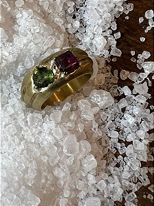 Anel Aydim Ametista e Turmalina