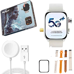 Relógio Smartwatch Ultra3 Ai 5g Câmera 4pulseira Amoled Top (ULTRA3-5G)