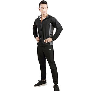 Kit Conjunto 2 Peças Calça Blusa com Capuz Efeito Sauna Queima Gordura Masculi