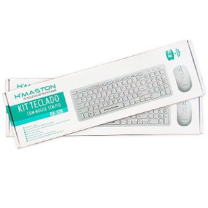 KIT MOUSE TECLADO H MASTON SEM FIO KB-520 BRANCO