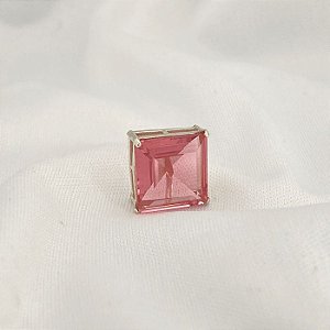 Pingente Quadrado Rosa 12mm