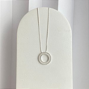 Colar Circulo Duplo Cravejado
