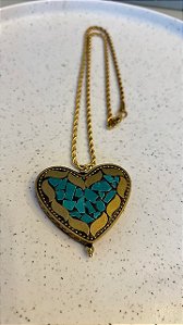 Colar  estilo boho M pingente coração