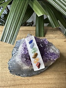 Colar Selenita com 7 Chakras | Cristal de Limpeza, Meditação e Paz