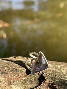 Anel Ajustável Iolita - Prata 925 | Cristal de Autoconhecimento e Mudança
