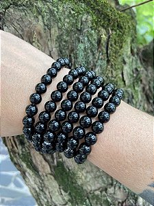 Pulseira Obsidiana em esfera 8mm  | Proteção e Purificação