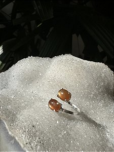 Anel Ajustável Pedra do Sol | Cristal de Prosperidade, Harmonia e Alegria - Prata 925