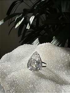 Anel Ajustável Quartzo Cristal | Cristal de Cura e Purificação - Prata 925