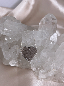 Colar Drusa de Ametista  | Cristal de Intuição e Conexão - Prata 925