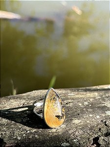 Anel Ajustável Quartzo Dendrítico | Cristal de Cooperação e Conexão - Prata 925