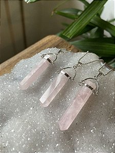 Colar Difusor Quartzo Rosa | Cristal de Amor Próprio e Calma