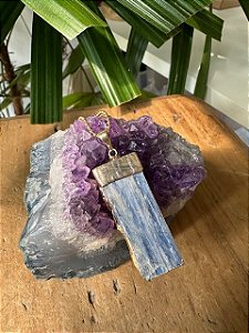 Colar Cianita Azul contornado  | Cristal de Proteção e Expressão