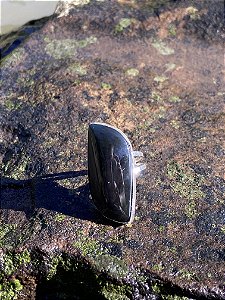 Anel Ajustável Obsidiana Arco-Íris - Prata 925 | Proteção e Renovação