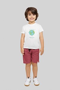 Bermuda Moletom Kids Manu - Bordô