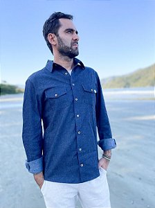 Camisa Whetu Unissex Jeans Ecológico (Denim)