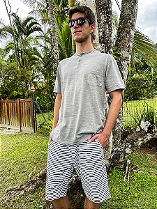 Camiseta Bata Flamê Eco Manaaki - Cinza