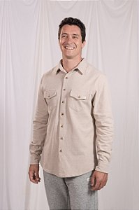 Camisa Rústica Lisa Unissex  - Caqui