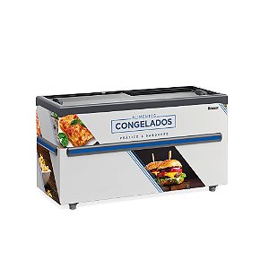 Expositor Ilha de Congelados Conservador / Refrigerador Horizontal 1.70m Com Iluminação GELOPAR GHDI-50 BR