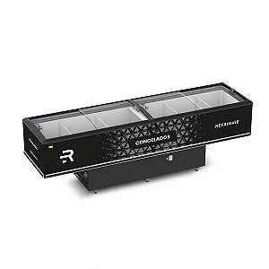 Expositor Ilha de Congelados Vanguard 3.00m Vidro Curvo REFRIMATE EIVT3000