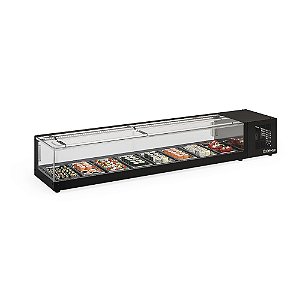 Vitrine Refrigerada de Bancada 2,00m para Doces e Sushi GELOPAR GVRS-200 PR