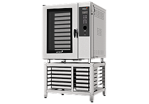 Forno Combinado Programável horizontal trifásico 20 GNs com cavalete WICTORY WCPR-20HE