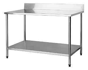 Mesa Total Inox Com Paneleiro e Espelho 1,50x70cm DC