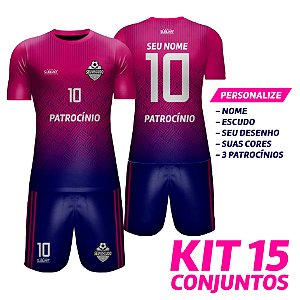 Kit 15 Conjuntos Uniforme Esportivo