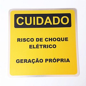 Placa - Cuidado - Risco de choque eletrico - Geração propria