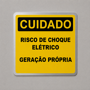 Placa - Cuidado - Risco de choque eletrico - Geração propria