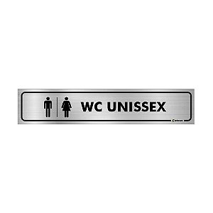 Placa Identificação - WC Unissex - Aluminio