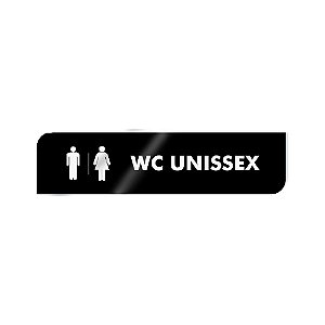 Placa Identificação - WC Unissex - Acrilico