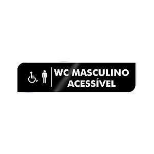 Placa Identificação - WC Acessível Masculino - Acrilico