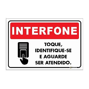 Aviso - INTERFONE - Toque, Identifique-se e Aguarde ser Atendido