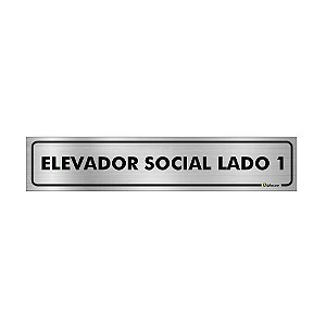 Placa Identificação - Elevador Social Lado 1- Aluminio