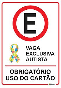 Placa Estacionamento Exclusivo Autista - Obrigatório Uso do Cartão