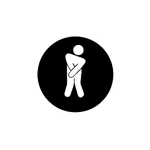Placa Identificação Redonda - WC Masculino - Acrilico