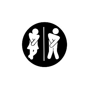Placa Identificação Redonda - WC Feminino e Masculino - Acrilico