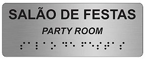 Placa - Salão de Festas Aluminio Braille - ABNT NBR 9050