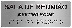 Placa - Sala de Reunião Aluminio Braille - ABNT NBR 9050