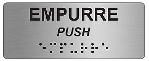 Placa - Empurre - Aluminio Braille - ABNT NBR 9050