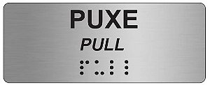 Placa - Puxe - Aluminio Braille - ABNT NBR 9050