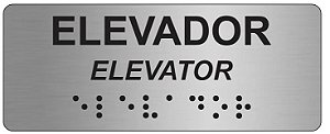 Placa - Elevador - Aluminio Braille - ABNT NBR 9050