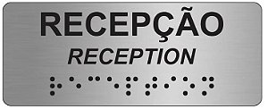 Placa - Recepção - Aluminio Braille - ABNT NBR 9050