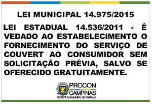 Placa - Couvert Artístico - Lei Municipal 14.975/2015