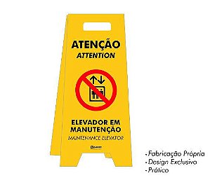 Placa tipo Cavalete em PS - Elevador em Manutenção