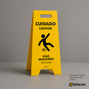 Placa tipo Cavalete em PS - Piso Molhado