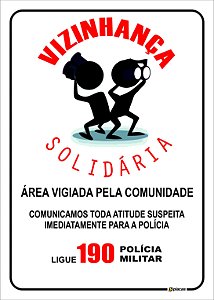 Placa - Vizinhança Solidária