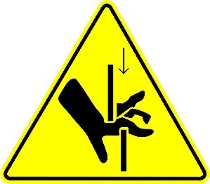 Etiqueta - Adesivo - Risco De Esmagamento De Mão