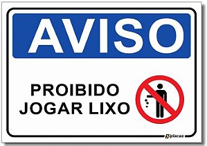 Aviso - Proibido Jogar Lixo