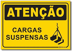 Placa Atenção - Cargas Suspensas